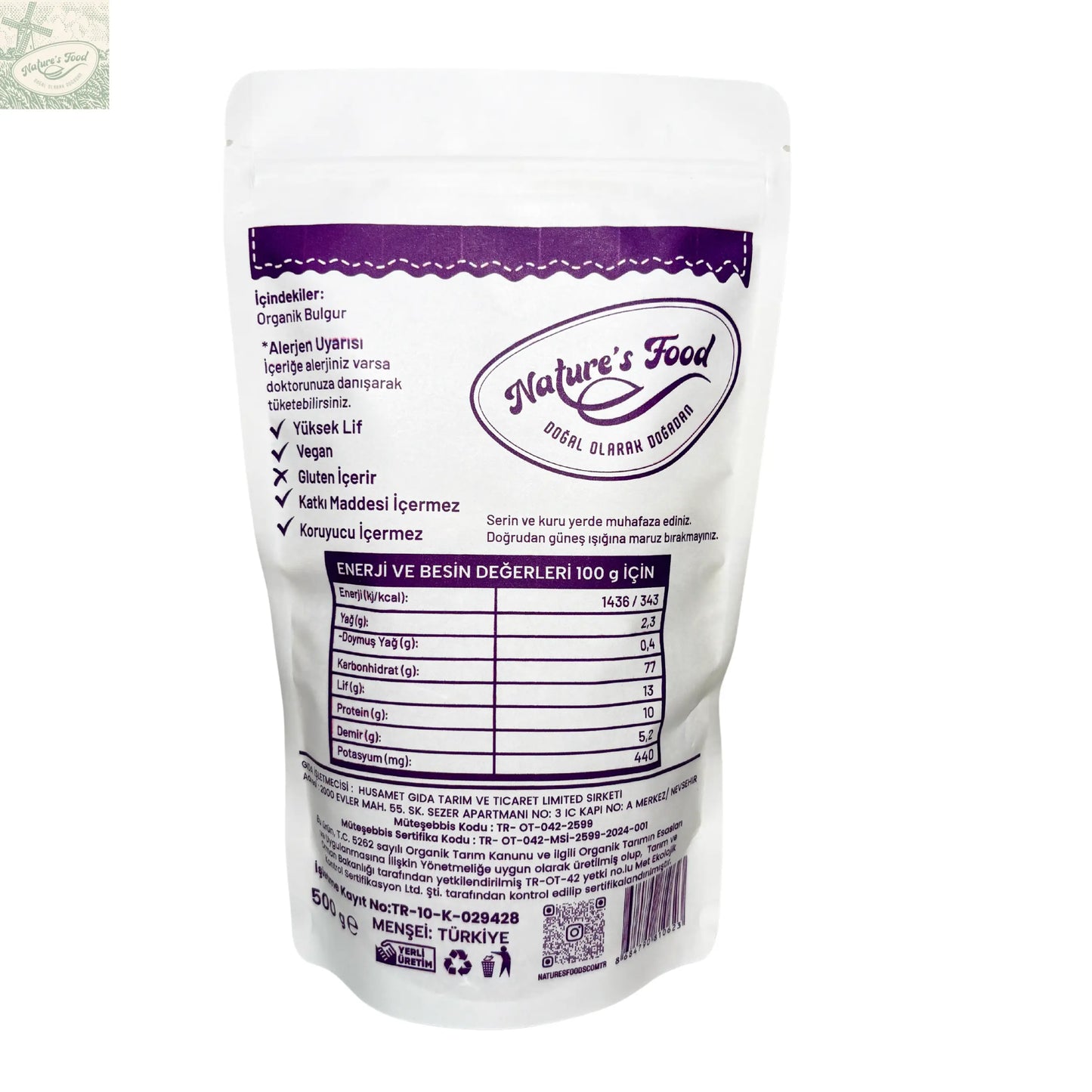 Organik Bulgur Nature's Food