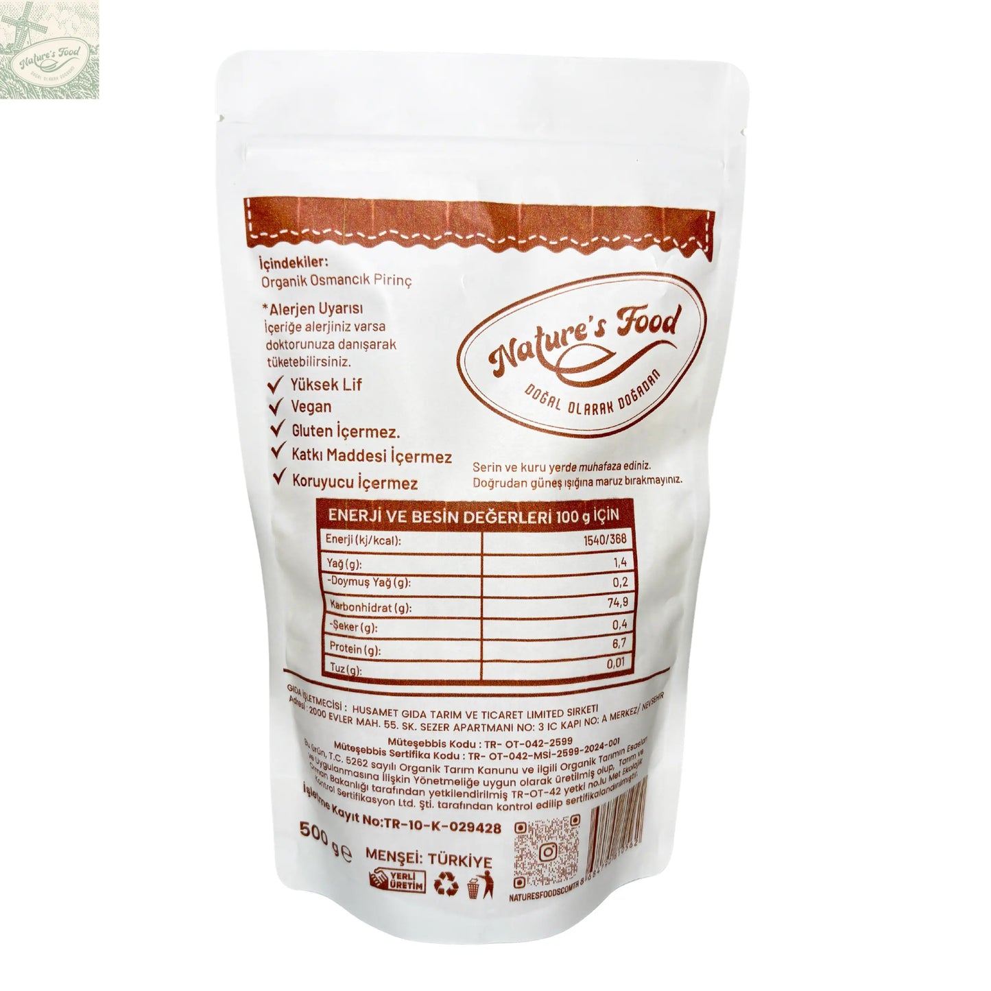 Organik Pirinç Osmancık Nature's Food