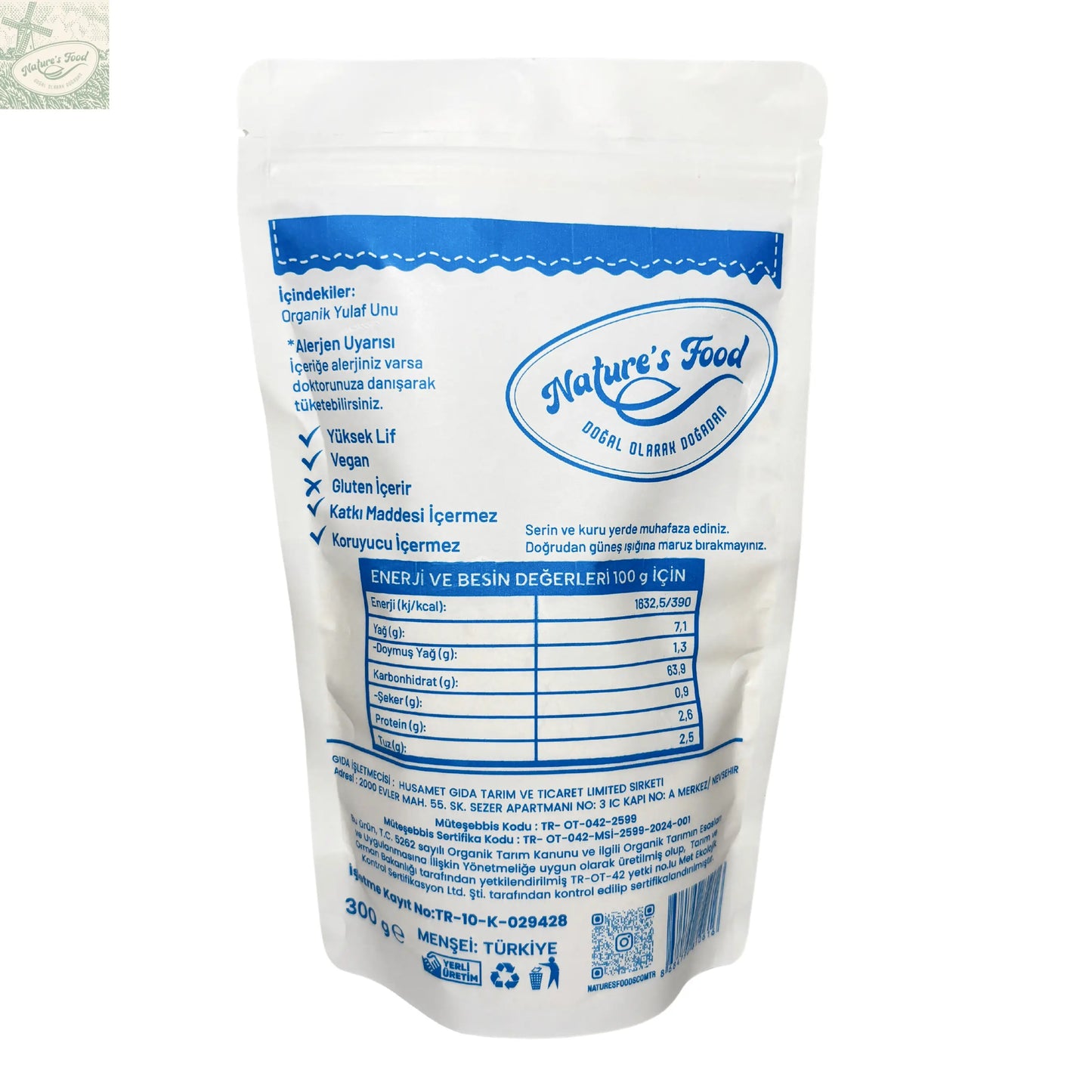 Organik Yulaf Unu Nature's Food