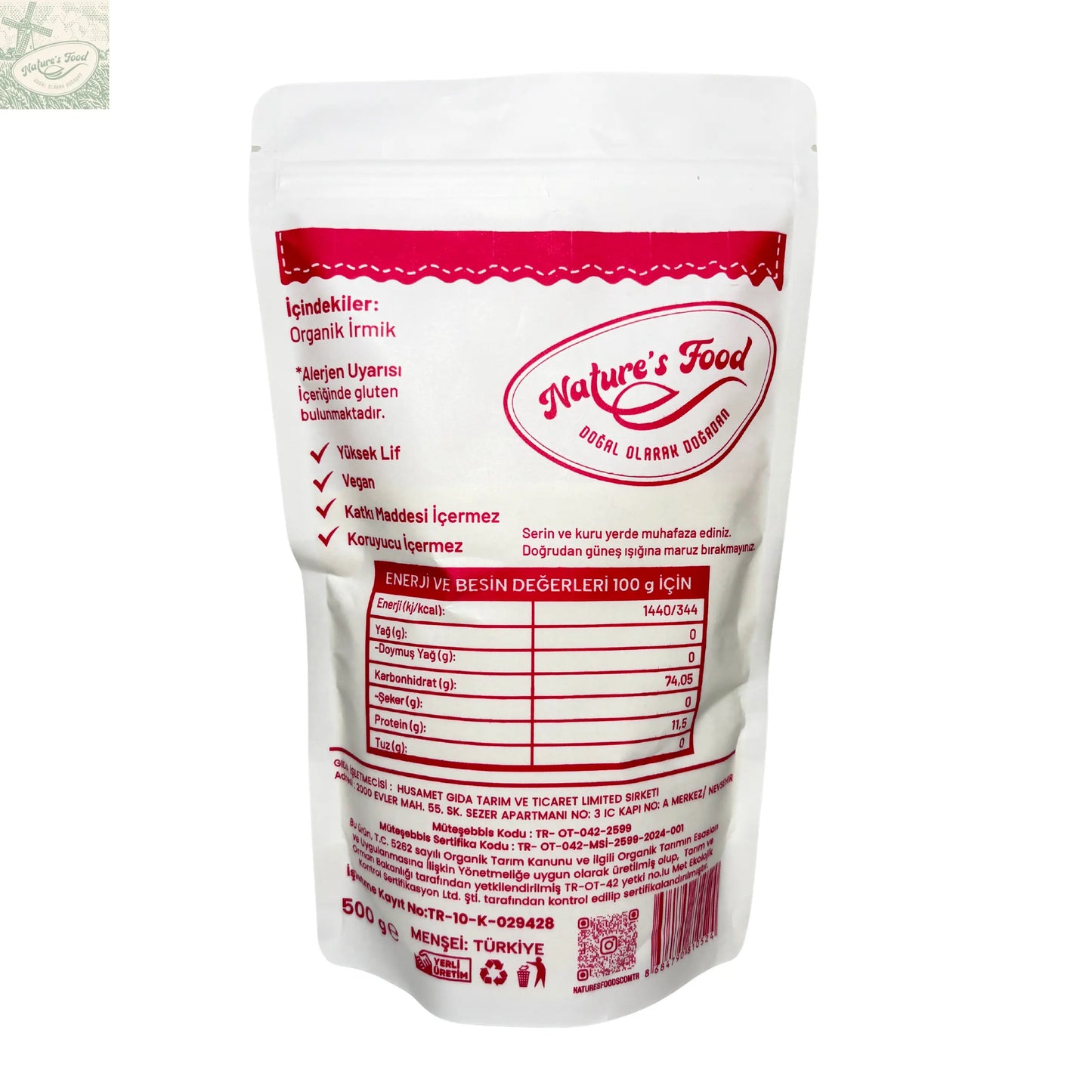 Organik İrmik Nature's Food