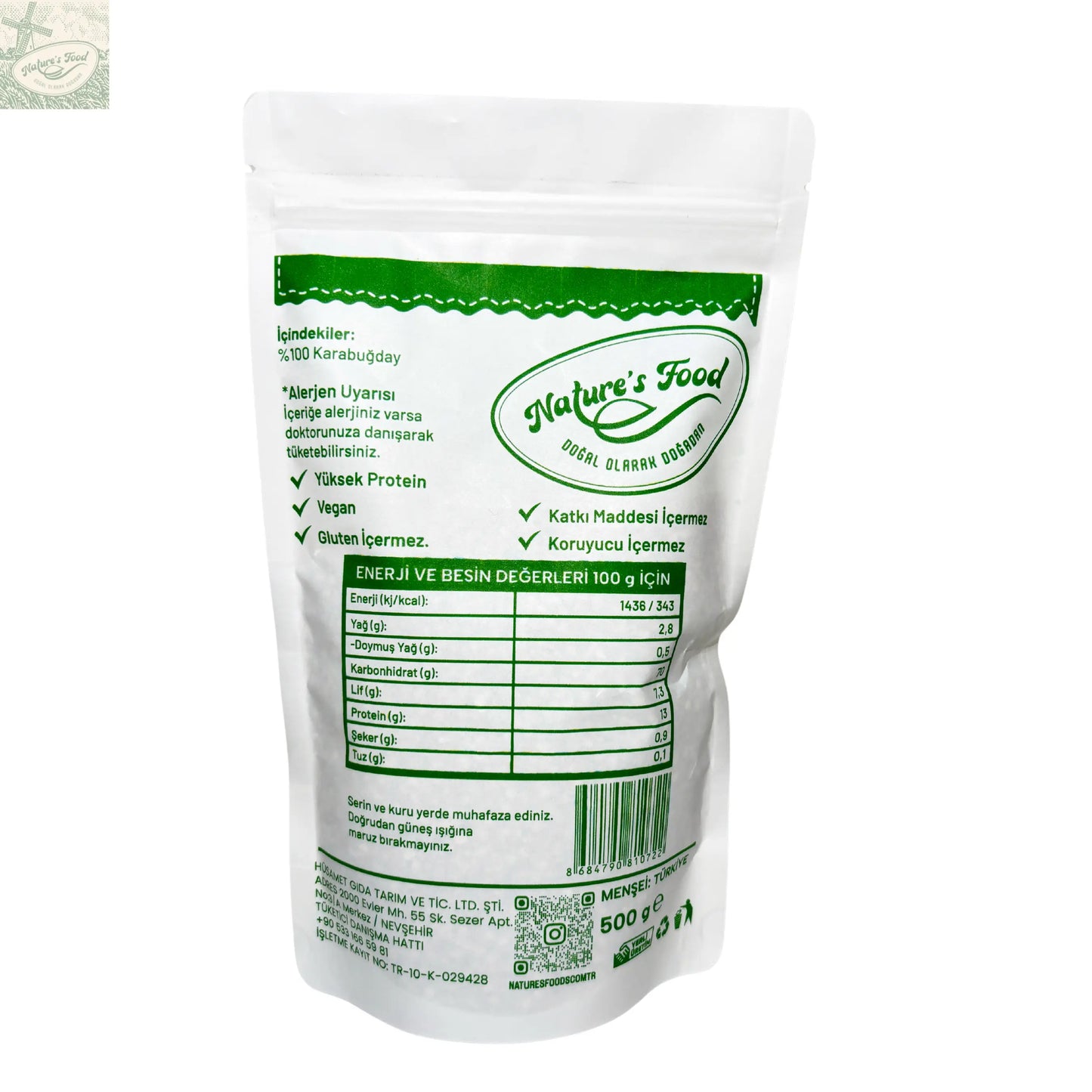 Çiğ Karabuğday Tane (Greçka) Nature's Food