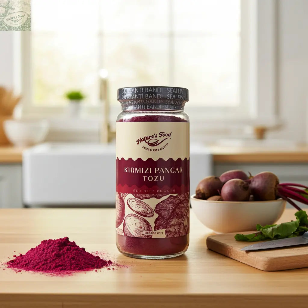 Kırmızı Pancar Tozu Cam Kavanoz Net 150gr Koruyucu Katkı Maddesi İçermez Nature's Food