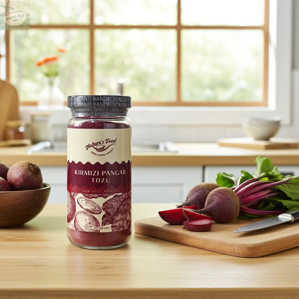 Kırmızı Pancar Tozu Cam Kavanoz Net 150gr Koruyucu Katkı Maddesi İçermez Nature's Food