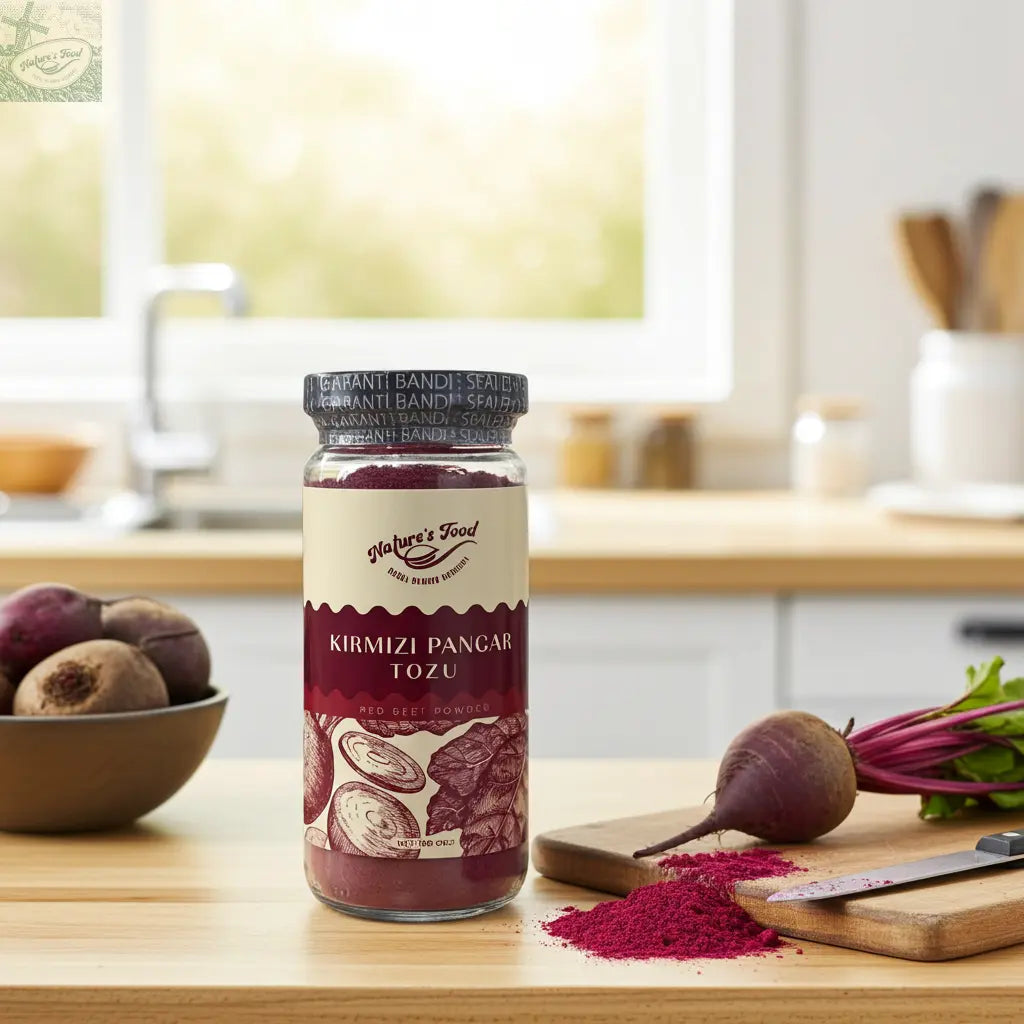 Kırmızı Pancar Tozu Cam Kavanoz Net 150gr Koruyucu Katkı Maddesi İçermez Nature's Food
