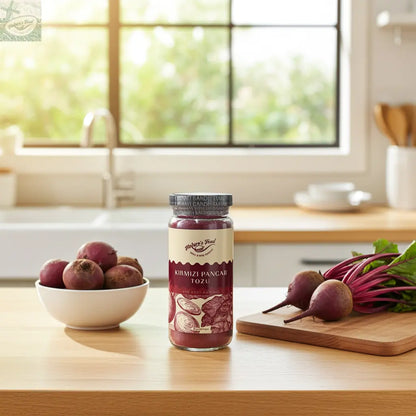 Kırmızı Pancar Tozu Cam Kavanoz Net 150gr Koruyucu Katkı Maddesi İçermez Nature's Food